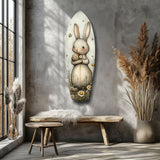 Cute Rabbit Glass Wall Art