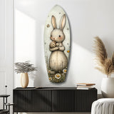 Cute Rabbit Glass Wall Art