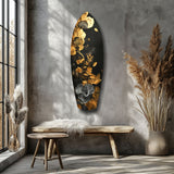 Golden Flower Glass Wall Art