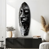 Graphite Woman Glass Wall Art