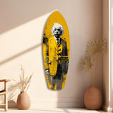 Einstein Posing Glass Wall Art