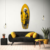 Einstein Posing Glass Wall Art