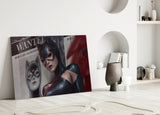 Cat Woman Glass Wall Art