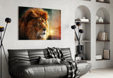 Lion Glass Wall Art