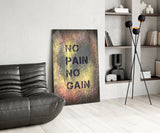 No Pain No Gain Glass Wall Art