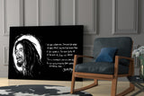 Words of Bob Marley Glass Wall Art