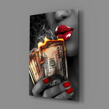 Burn the Money Glass Wall Art