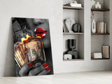 Burn the Money Glass Wall Art