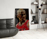 Michael Jordan Glass Wall Art