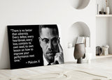 Words of Malcolm X Glass Wall Art