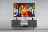 Lighted Street Glass Wall Art