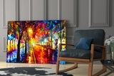 Lighted Street Glass Wall Art