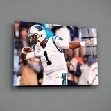 Cam Newton Glass Wall Art