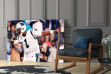 Cam Newton Glass Wall Art