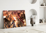 Captain America vs Iron Man Glass Wall Art