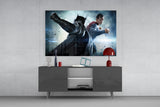 Batman vs Superman Glass Wall Art