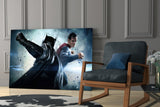 Batman vs Superman Glass Wall Art