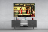 Marilyn Elvis Humphrey - Retro Gas Station Glass Wall Art