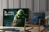 Words of Yoda Glass Wall Art