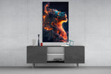 Fire Lion Glass Wall Art