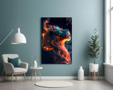 Fire Lion Glass Wall Art