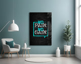 No Pain No Gain Glass Wall Art