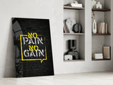 No Pain No Gain Glass Wall Art