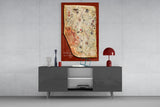 Piri Reis World Map Glass Wall Art