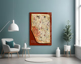 Piri Reis World Map Glass Wall Art