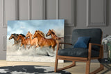 Horses Glass Wall Art