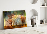 Autumn Trees Glass Wall Art