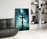 Cross Glass Wall Art