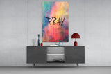 Pray Glass Wall Art