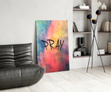 Pray Glass Wall Art