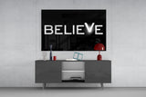 Believe Glass Wall Art