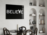 Believe Glass Wall Art