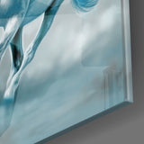 White Horses Glass Wall Art