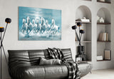 White Horses Glass Wall Art