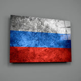 Russia Flag Glass Wall Art