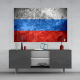 Russia Flag Glass Wall Art