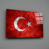 Flag of Turkiye Glass Wall Art