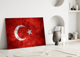 Flag of Turkiye Glass Wall Art