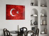 Flag of Turkiye Glass Wall Art