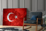 Flag of Turkiye Glass Wall Art