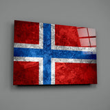 Norway Flag Glass Wall Art