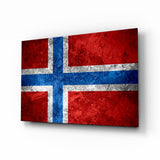 Norway Flag Glass Wall Art