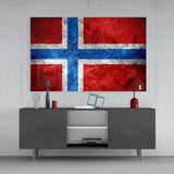 Norway Flag Glass Wall Art