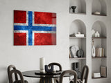 Flag of Norway Glass Wall Art