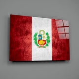 Peru Flag Glass Wall Art