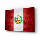 Peru Flag Glass Wall Art